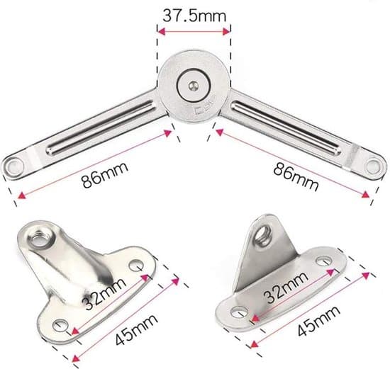 2-pack gångjärn i silverzinklegering med låsbart lock och fällbart skåp