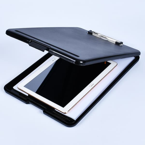 Notebook-etui, sort plastik - inkluderer opbevaringsboks, 34×24×2,3 cm