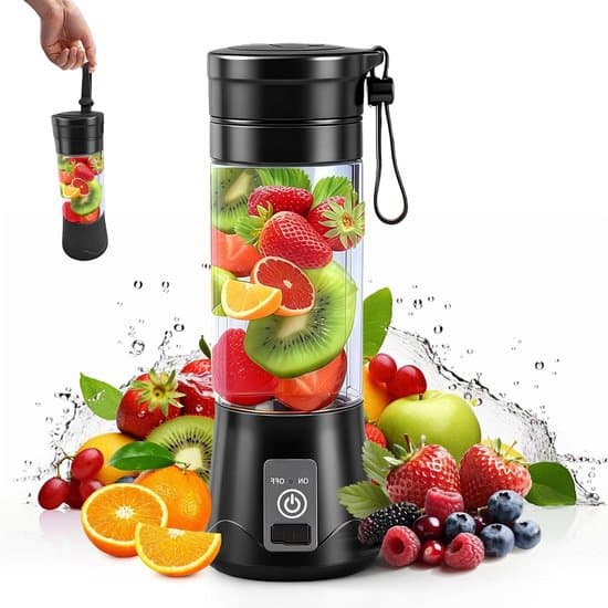 Bærbar Blender - Smoothie Maker - Lav sunde drinks - 10 knive i rustfrit stål - 380 ml - Sort
