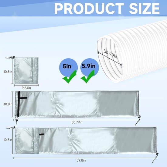 127-151 cm Justerbart Skyddshölje för AC-avgasslang