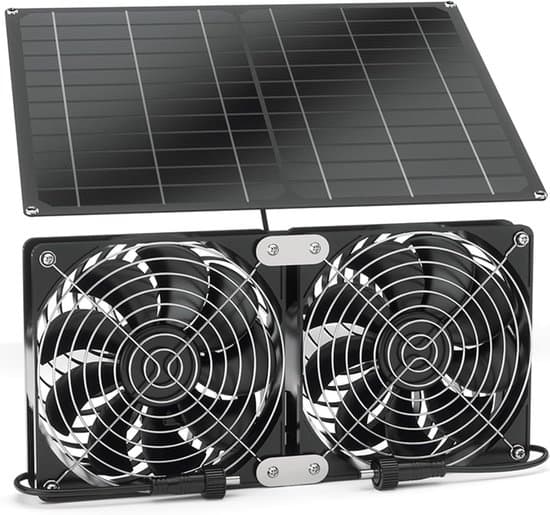 15W Solarventilator, Vandtæt Panel & Dobbelt Ventilator, Velegnet til Udendørs Drivhus & Hønsehus
