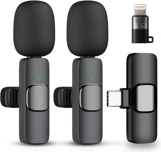 2-pak trådløse Lavalier clip-on mikrofoner til iPhone, Android, iPad - Til Vlog, Podcasting