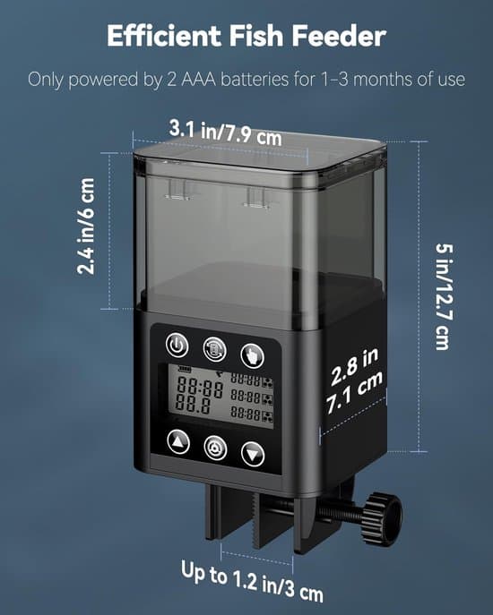Automatisk fiskefoderautomat - 320 ml - med timer - egnet til piller og pulverfoder - egnet til akvarier og damme - foder let at måle og tilføje