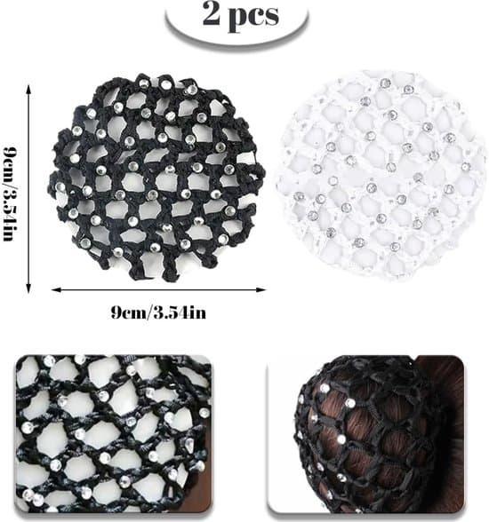 - Pärlhårnät - 4-pack - Danshårnät - Elastiskt
