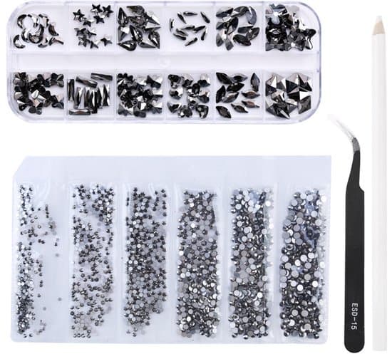 Nagelkonstdekorationsmaterial - strass - heta strass - kläddekorationspress heta strass-set - Set 3