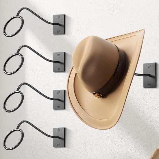 Vægstativ til cowboyhatte - 4 stk. - Sort