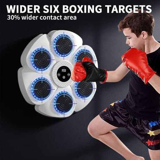 Musikboxningsmaskin, smart LED väggmonterad med handskar, Bluetooth