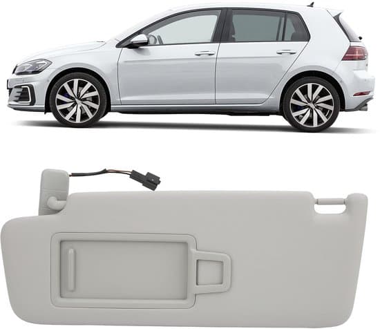 Grå solskærm til førersiden, erstatning til 2014-2017 VW Golf MK7 modeller