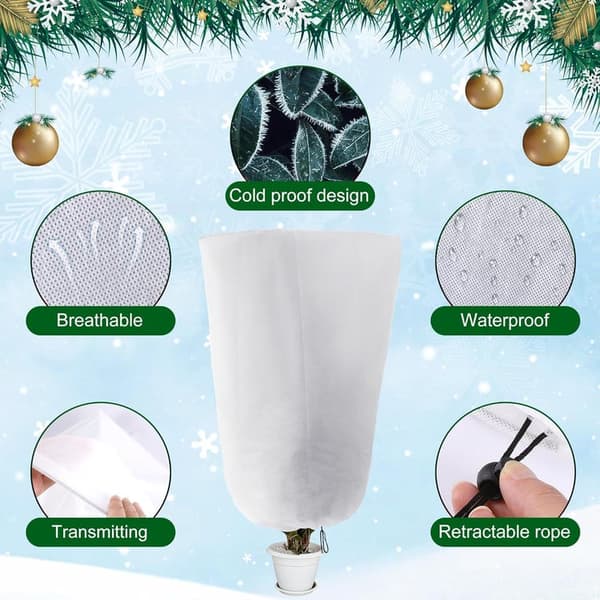 (3-pack) Vinterskyddspåsar för växter 60 x 80 cm, vit