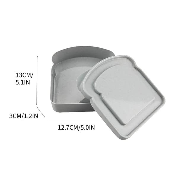 Bärbar rostad smörgåslåda (2-pack) - Grå