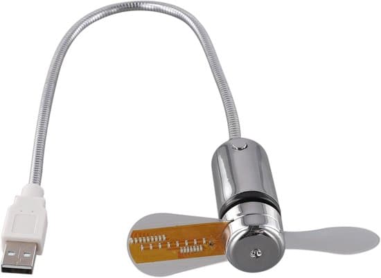 Bærbar USB Mini Computer Ur Ventilator med LED Tidsvisning