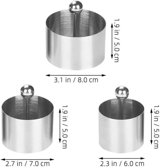 3 stk. - Mini kageforme - mini brødforme - cheesecakeforme - bagekageforme - velegnet til mousser, cupcakes og desserter - 5×8cm - sølv