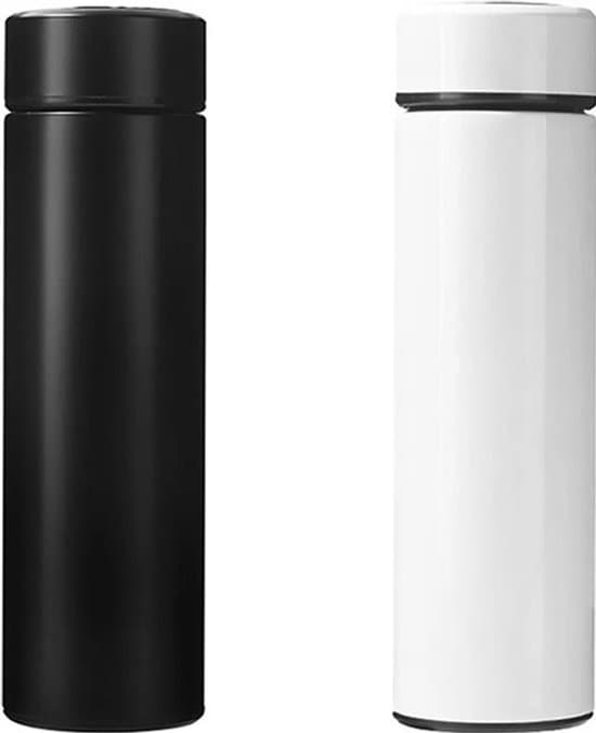 Termospullo -500 ml -Musta/Valkoinen