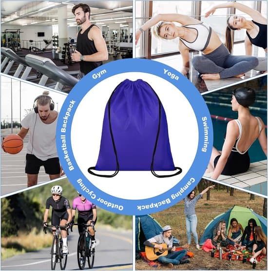 10-pack 34x42cm Multifunktionella Vikbara Gym-/Skolväskor med Dragsko