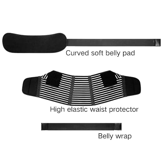Maternity support belt with back support, abdominal support, pregnancy support belt, waist support, black L-shaped