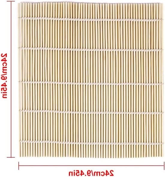 Luonnollinen bambu sushimatto - 24 x 24 cm - 4 kpl