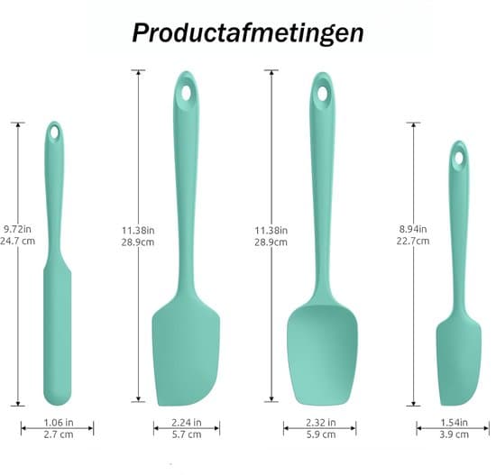 Silikonspatelset - värmebeständigt - 4-i-1-set