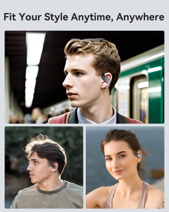 Bluetooth-øretelefoner, åbne Bluetooth 5.3 trådløse ørepropper, 30-timers batteri