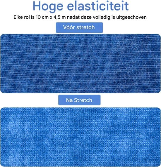 10 cm * 4,5 m - 12 rullar elastisk binda - fixerad binda - självhäftande binda för handled och fot - elastisk sportbinda av non-woven