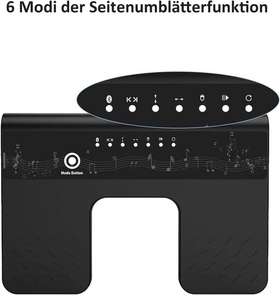 Bluetooth sidevendingspedal, 6 tilstande, lydløs til liveoptrædener