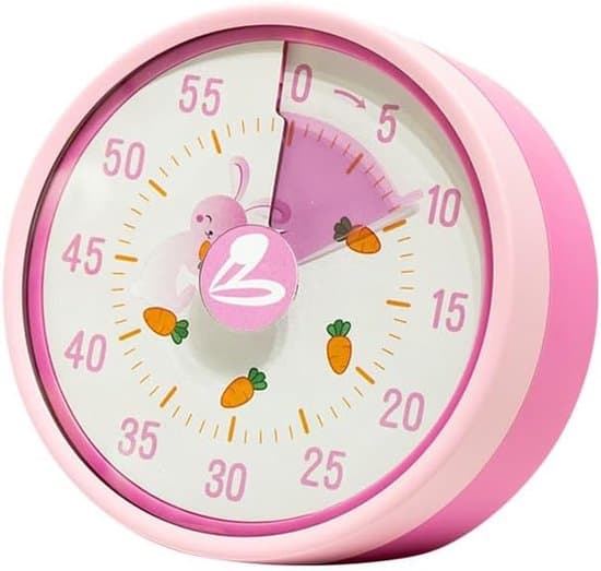 Barnvänlig visuell timer - Mekanisk timer - Magnetisk 60-minuters timer - För kök, klassrum och kontor