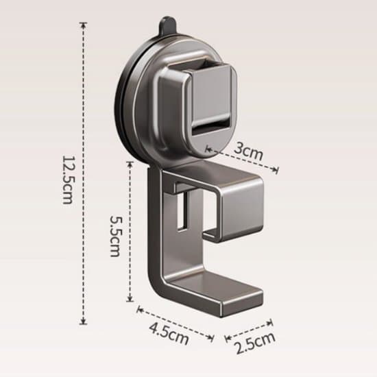 2-delt grå 2,5x4,5x12,5 cm borefri opbevaringsholder til håndvask