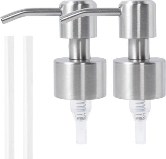 2-pack Tvålpump i Rostfritt Stål - Modern Design - Borstat Stål - Hållbara Pumpar i Rostfritt Stål för Tvålpumpflaskor