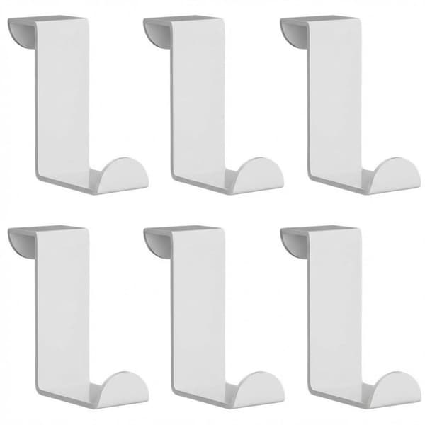Sæt med 6 sorte dørkroge - Multifunktionelle, robuste, holdbare knager - 2*4*6 cm