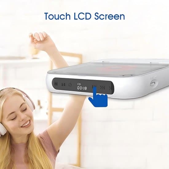 Bærbar CD-afspiller med Bluetooth 5.3-sender, 2000mAh, Grøn