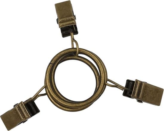 45-delade duschdraperiringar i bronsmetall med klämmor - 3,8 cm diameter