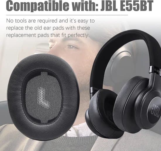 Erstatnings ørepuder (sort) til JBL E55BT hovedtelefoner