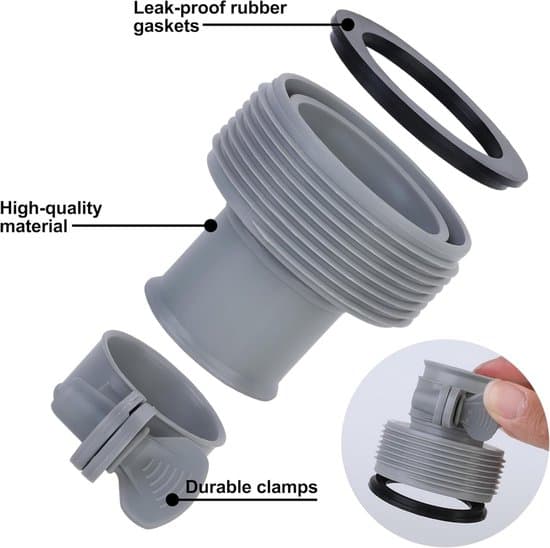 Poolslangkopplingar - Slanganslutningar - Poolunderhåll - Universalstorlek - 2-pack - Silver
