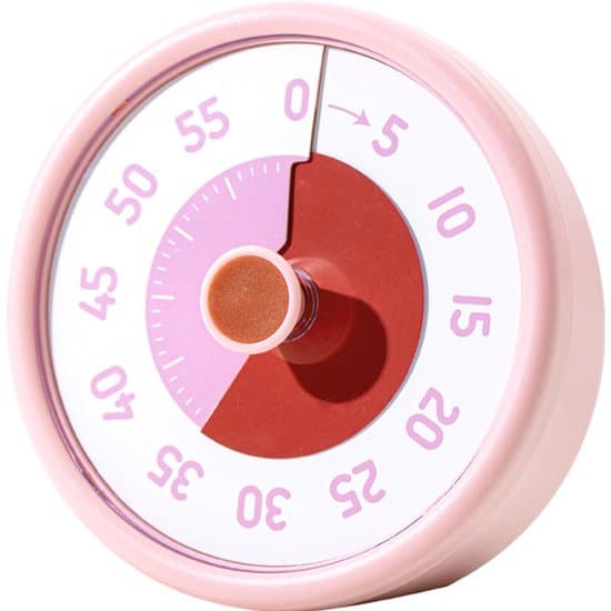 Visuel nedtællingstimer - 60 minutter - Lydløs - Pink