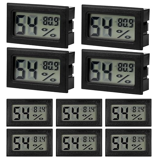10-pack Mini Digital LCD Termometer & Hygrometer Monitorer för Reptiler (Svart)