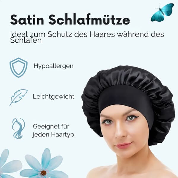 Satin Nathue – Nathue – Satin Hat – Hårnet – 1 Styk – Sort