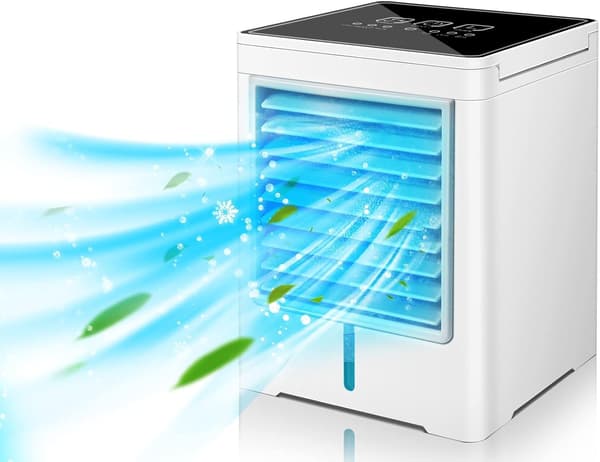 Stille 3-trins USB Desktop Fordampende Luftkøler Ventilator med Timer