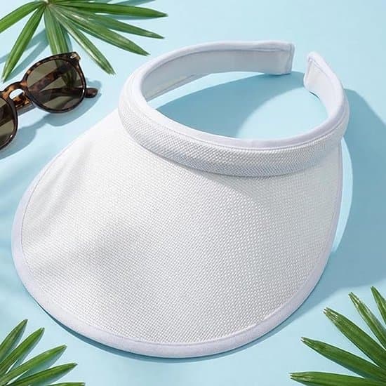 2-pak justerbare hvide solhatte til unisex