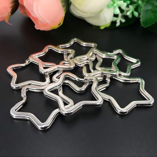 Nyckelringar -30-pack -Ringar -Järn -Stjärnformade -3,5 cm -Silver