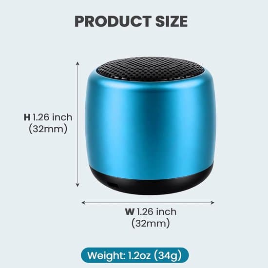 Bærbar Bluetooth minihøjttaler, med dyb bas og stereoeffekt, blå.