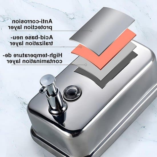 Sæbedispenser i rustfrit stål - vægmontering - 500 ml - moderne - rustfrit stål