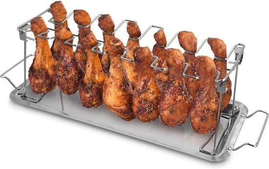 Kyllingevinge Grill BBQ - Kyllingelårholder i Rustfrit Stål - Tilbehør til 14 Kyllingestykker