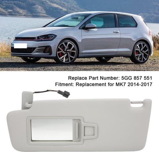 Grå solskærm til førersiden, erstatning til 2014-2017 VW Golf MK7 modeller