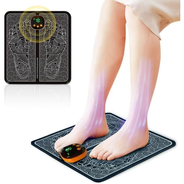 Fodmassager - Elektrisk massagepude - 8 tilstande - 19 intensitetsniveauer - Sort