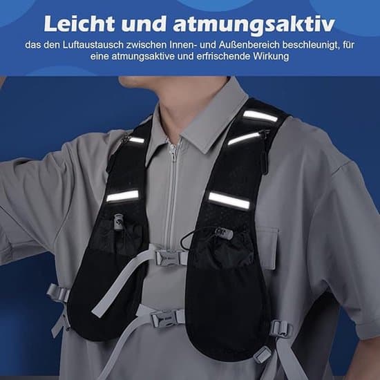 Unisex løbehydreringsvest, multifunktionel, justerbar, reflekterende elementer