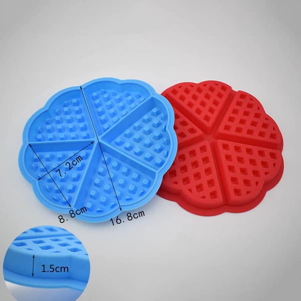 Non-stick silikone vaffelform - 4 hjerteformede vaffelforme - 5 hulrum - muffinform