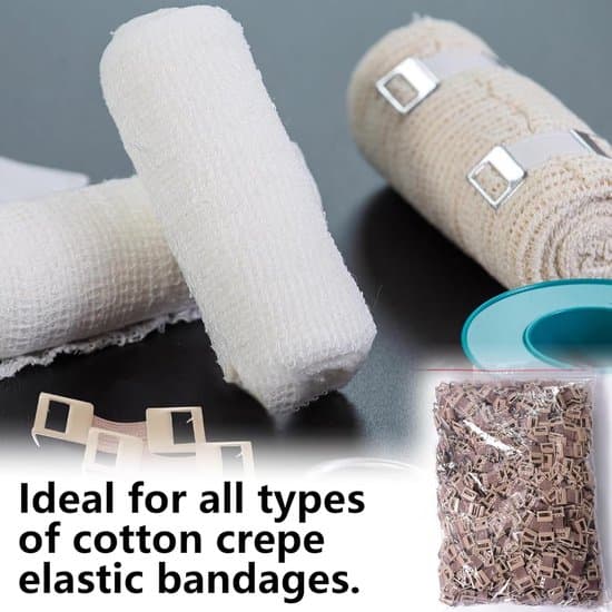 Bandageclips, 50 stk., elastiske, metalclips