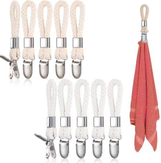 10-pack 11,5 cm väggmonterade tehandduks- och disktraseklämmor