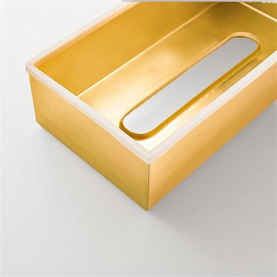 Luksus tissueboksholder - Rektangulær - Guld - Rustfrit stål