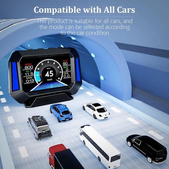 Universal bil Head-Up Display (HUD) med speedometer og inklinometer - OBD & GPS dobbelt system