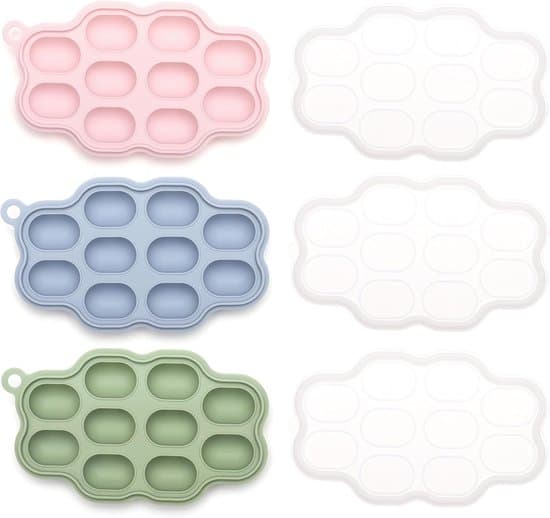 Matförvaringsbehållare för bebisar - Silikonisbitsform - 3-pack